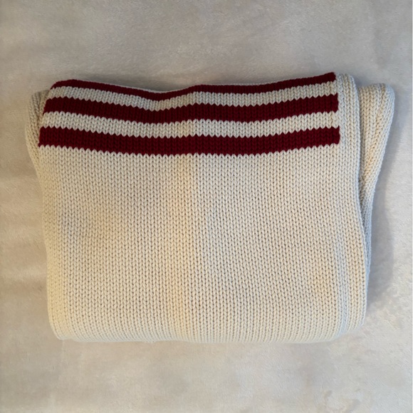 Brandy Melville brandy new NWT NICO AMERICAN FLAG SWEATER white cable knit polo - Picture 8 of 8
